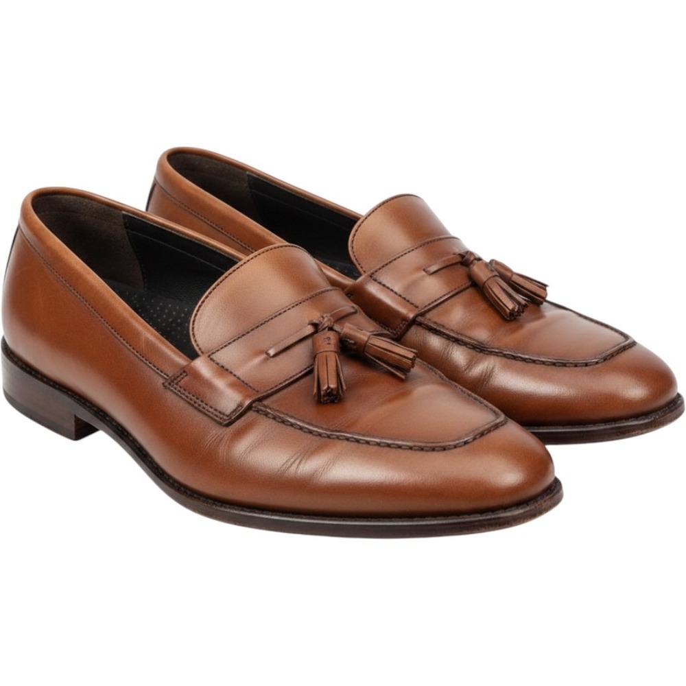 Cole Haan Mens Pinch Tassel Loafers British Tan Leather Dress Shoes C09302 Sz 10